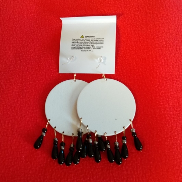 Set of 2.  Painted Wooden Earrings - Picture 5 of 5